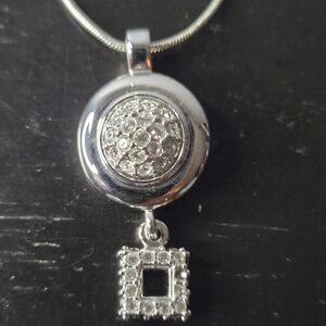 Vintage Genuine Swarovski CHARMING Necklace w Crystal Slider Pendant 925
